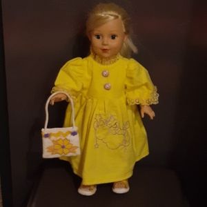 18 inch doll long dress with purse and sandals